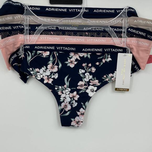 Adrienne Vittadini 5 pack Thongs Panties Underwear NEW Size XL - Picture 1 of 13